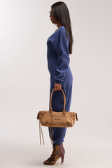 COMFY COZY SWEATSHIRT JUMPSUIT IN NAVY