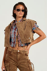 GIVE ME A REASON CORDUROY TOP IN BROWN