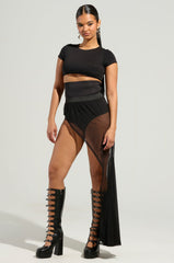 CATCH ME ON A FLIGHT MESH BELT SKIRT