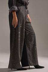 BLING BLING DENIM RELAXED PANT IN BLACK