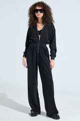 DOING THE MOST FRENCH TERRY JUMPSUIT WITH RHINESTONES