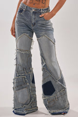 ALL OVER ME DENIM PATCHWORK JEANS