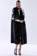 DOWNTIME FAUX FUR VEST IN BLACK