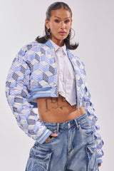 BOP AND WEAVE POPLIN BOMBER