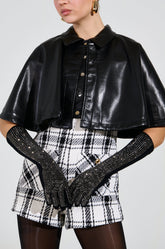 BLING BABE KNIT GLOVES IN BLACK