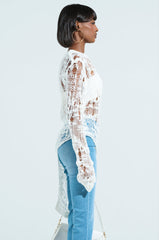 ASYMMETRICAL KNIT TOP IN IVORY