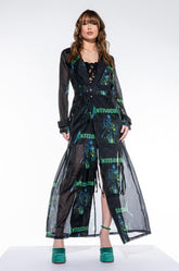 ANTISOCIAL SHEER LONG PRINTED TRENCH