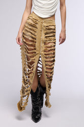BREAK YOU DOWN DISTRESSED MAXI SKIRT