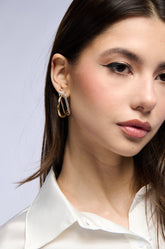DESIGNER DOWN HOOP EARRING