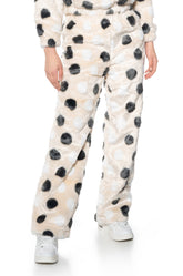 DOTTY FAUX FUR WIDE LEG JOGGER
