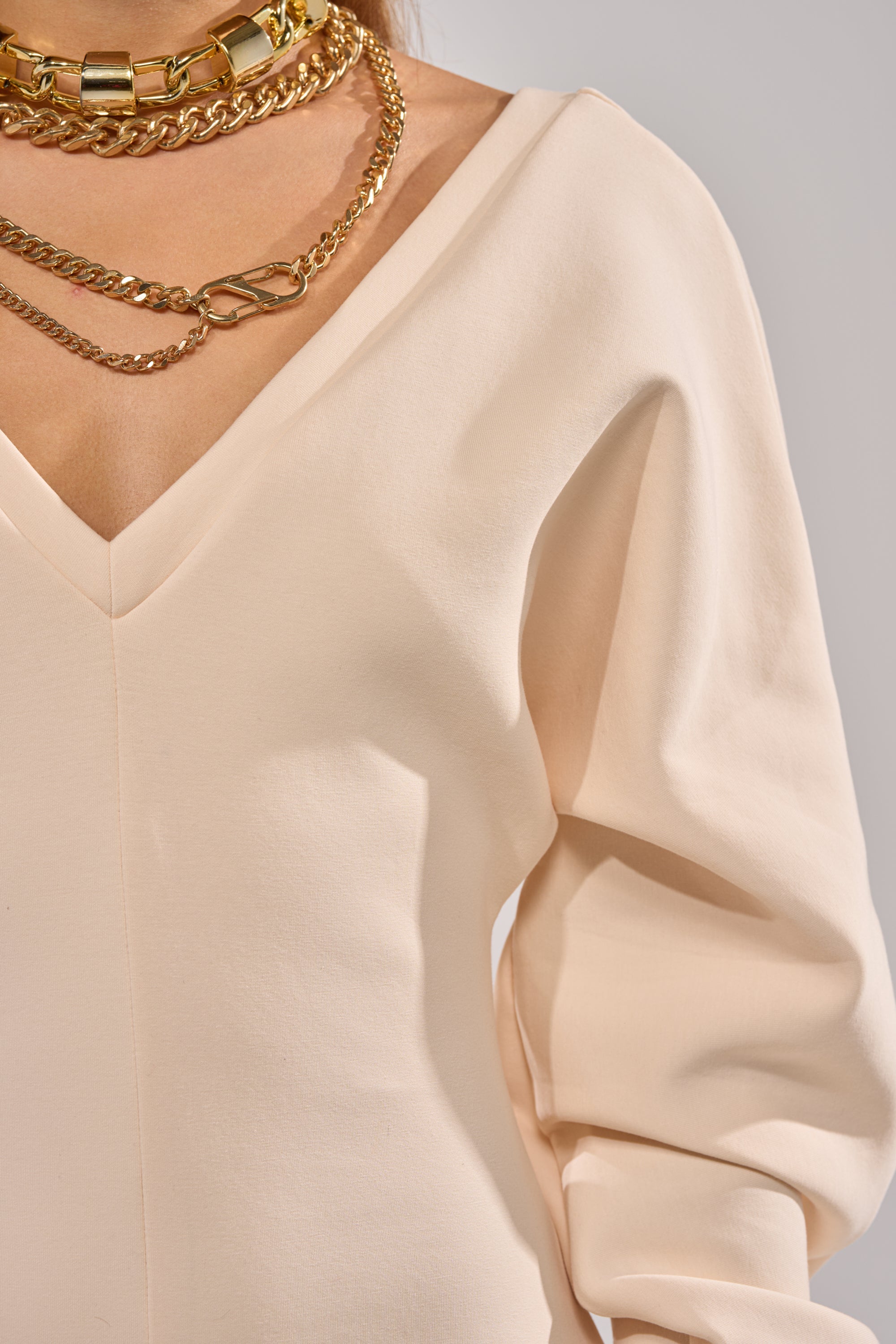 COMFY COZY SWEATSHIRT JUMPSUIT IN BONE