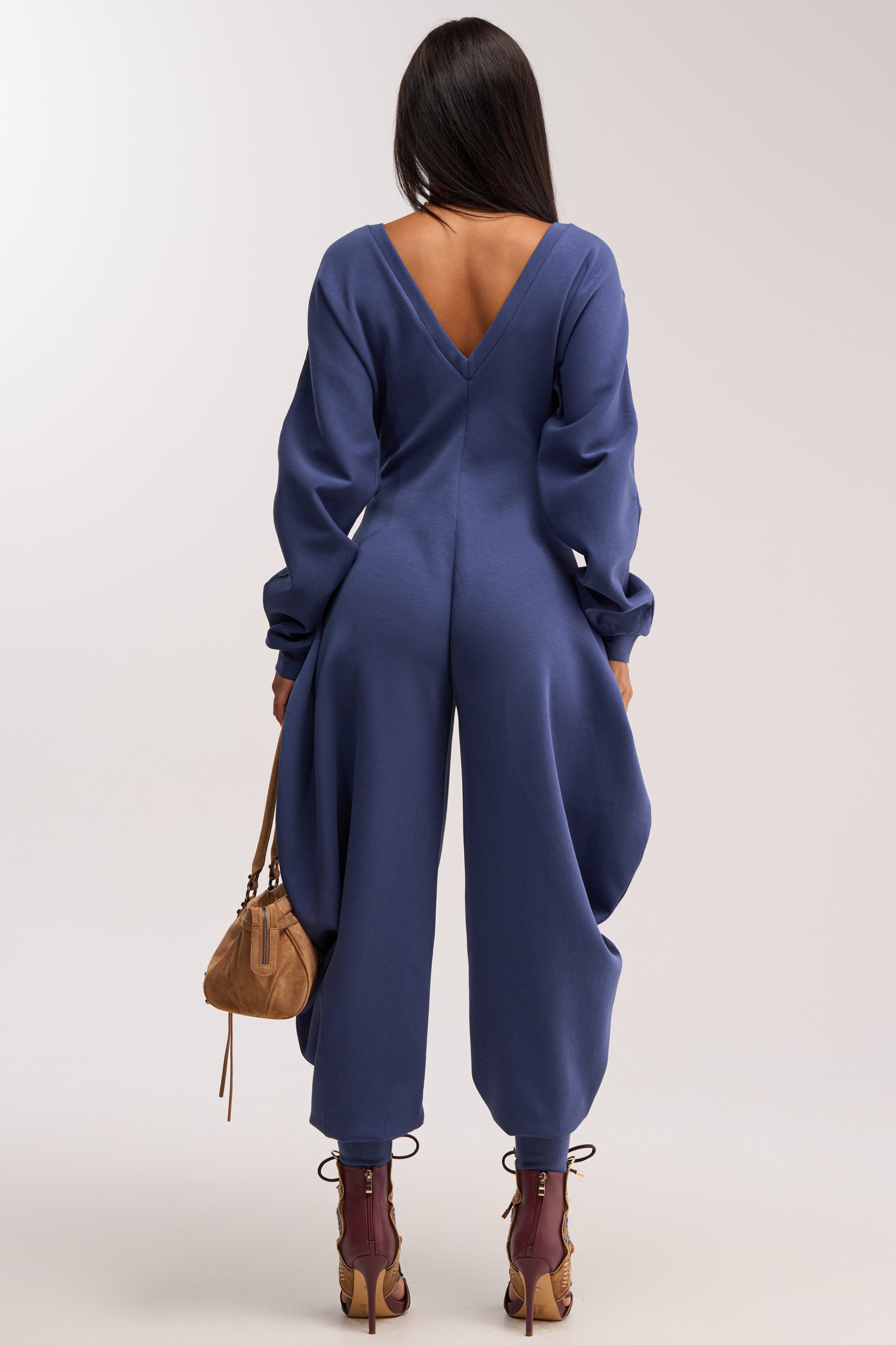 COMFY COZY SWEATSHIRT JUMPSUIT IN NAVY