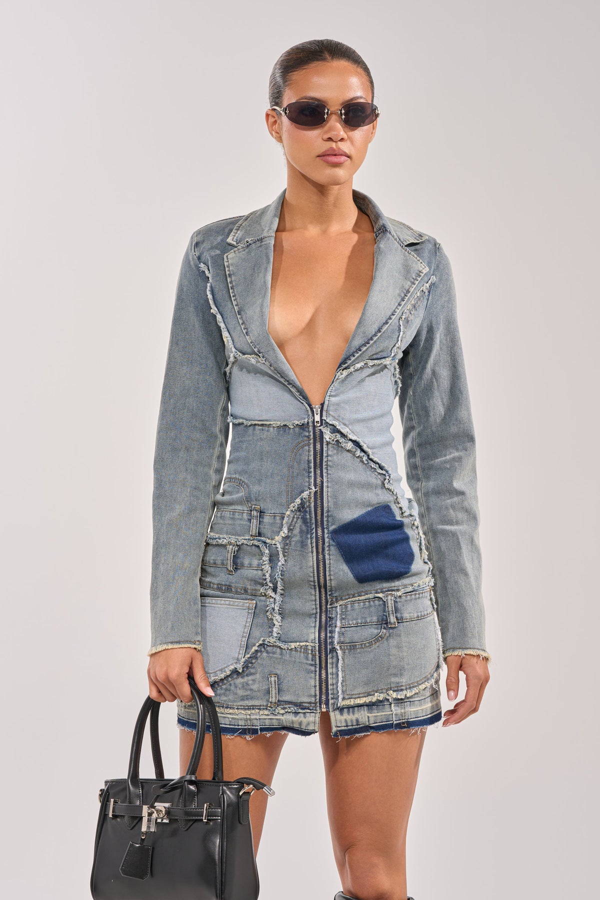 BURNING BLUE BLAZER DENIM MINI DRESS