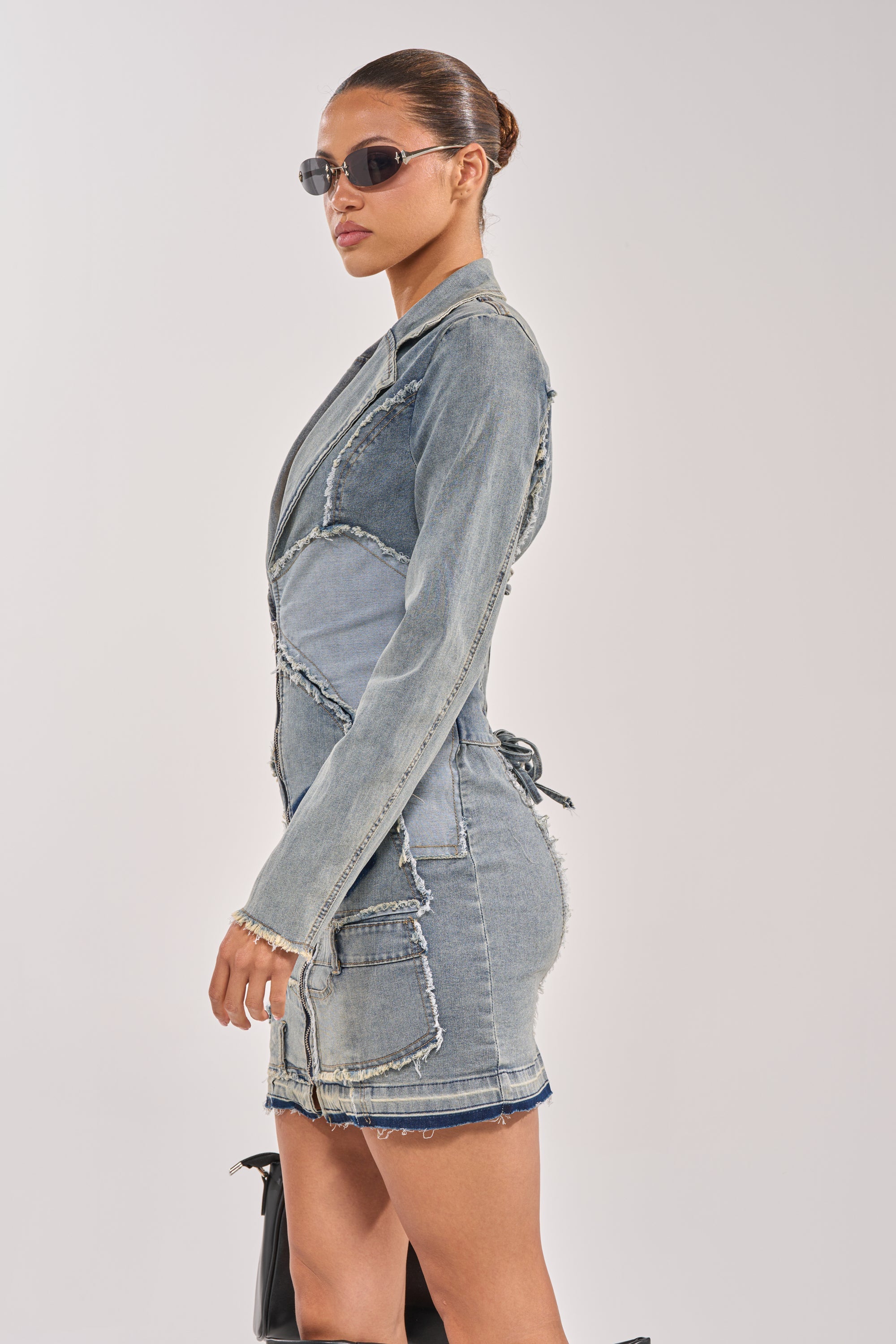 BURNING BLUE BLAZER DENIM MINI DRESS