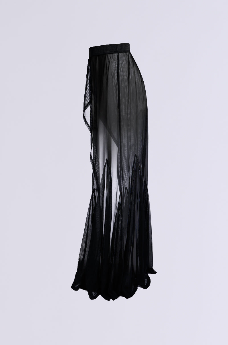 CATCH ME ON A FLIGHT MESH BELT SKIRT