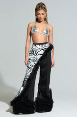 CALL ME WILD FUR TRIM BELT SKIRT