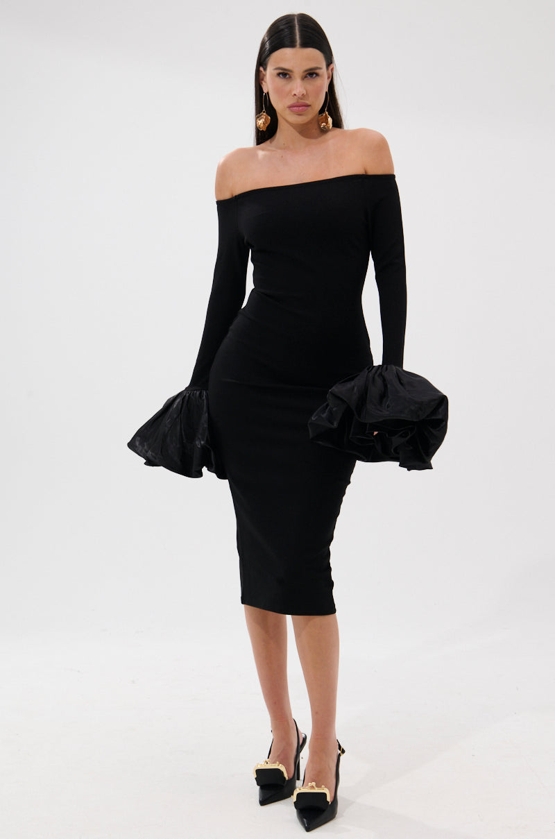 CLASS WITH A LITTLE BIT OF SASS MIDI DRESS