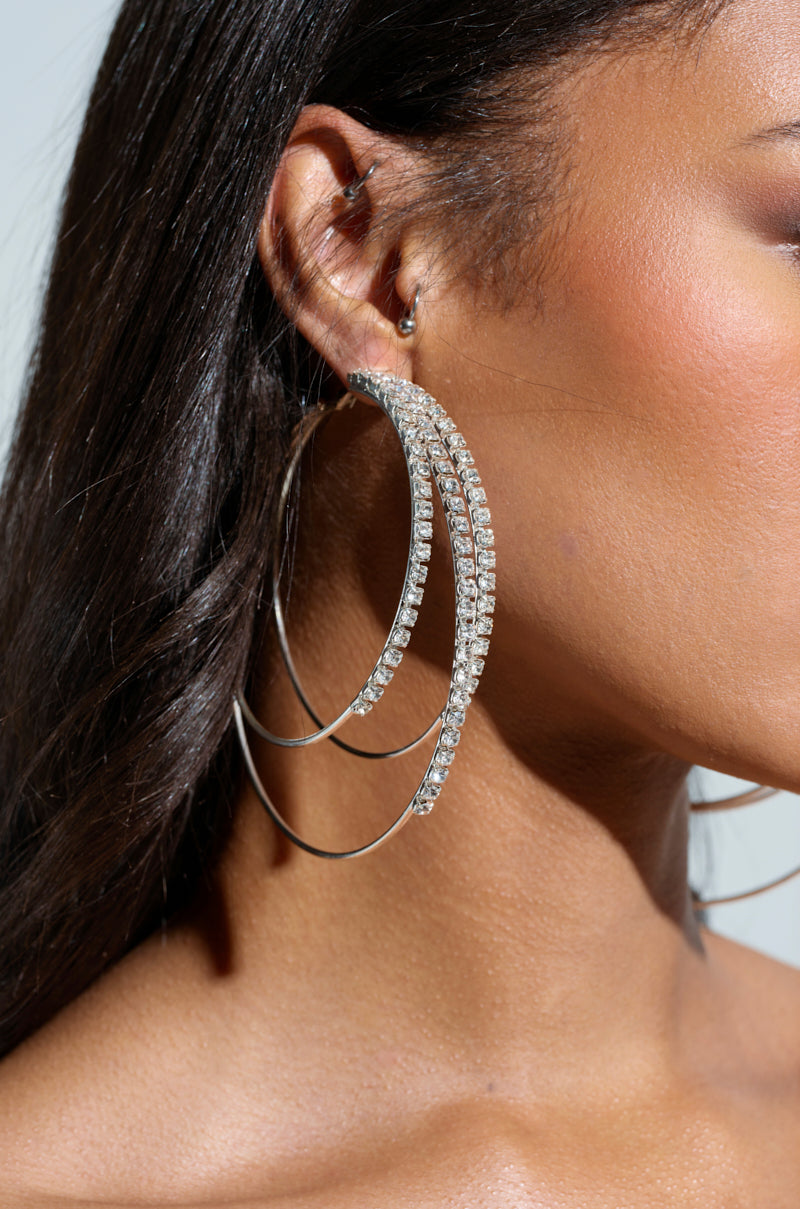 BLING NIGHTS LAYERED HOOP EARRING