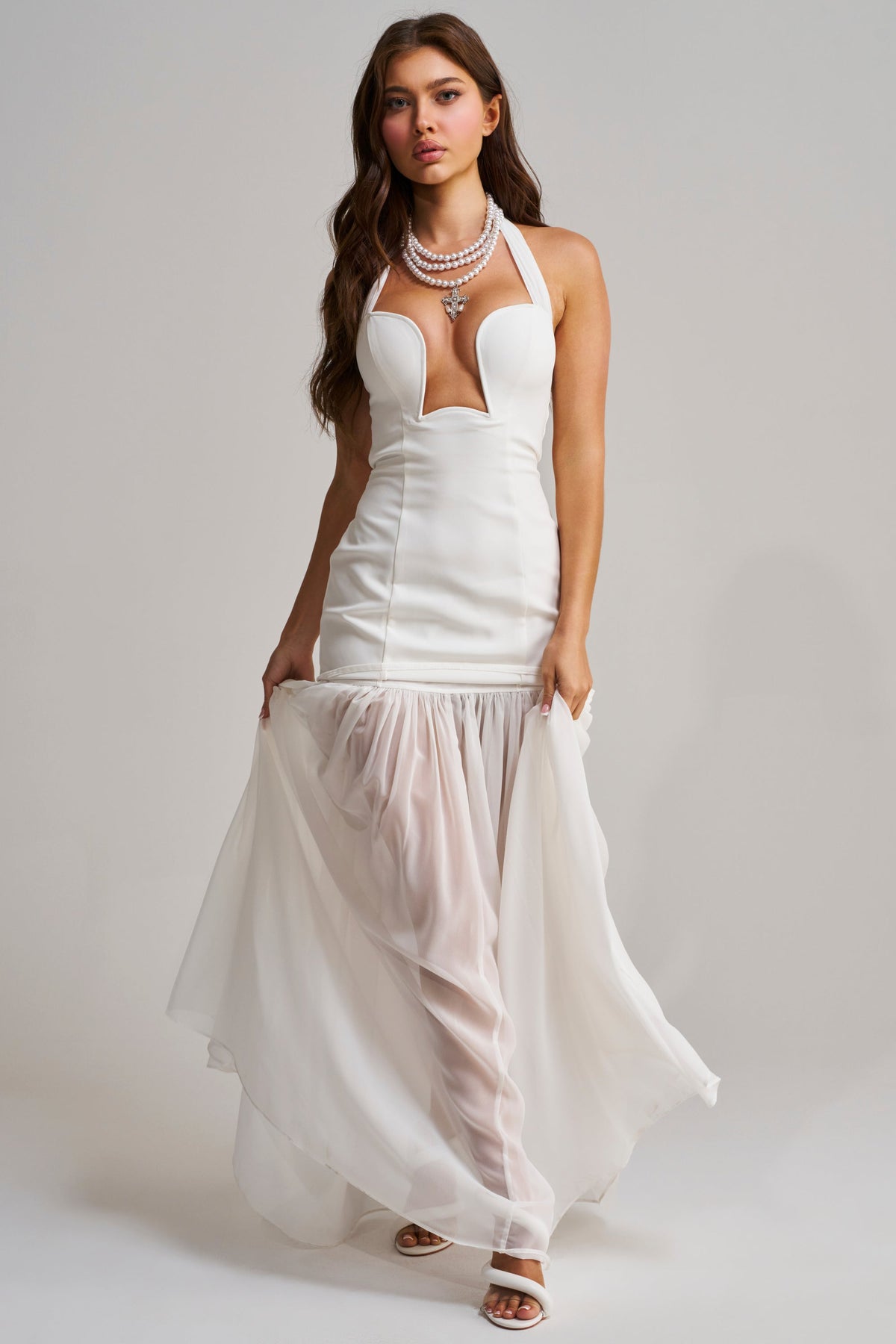 ANGEL ENERGY MAXI DRESS IN WHITE