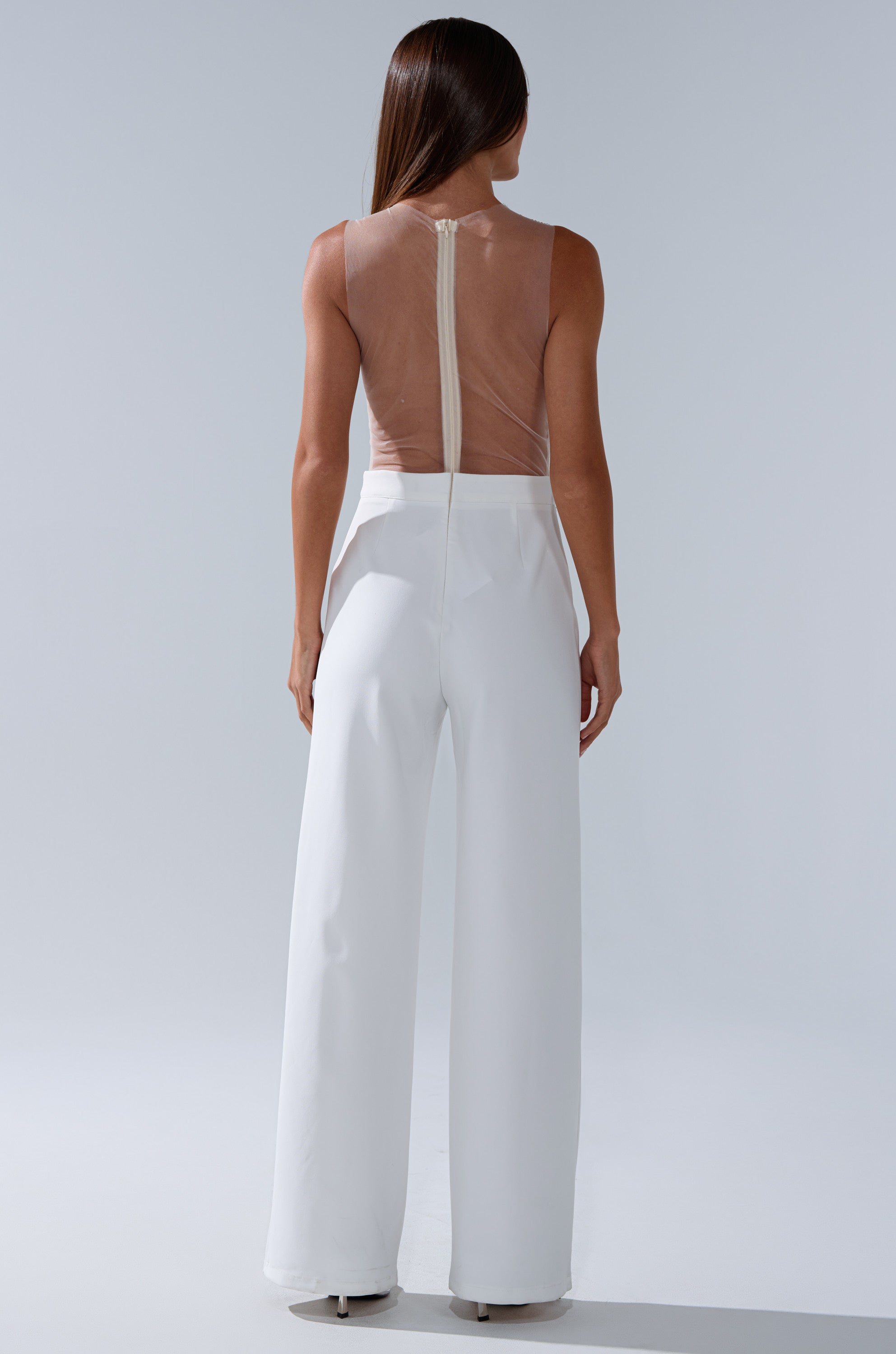 CECELIA RHINESTONE MESH JUMPSUIT