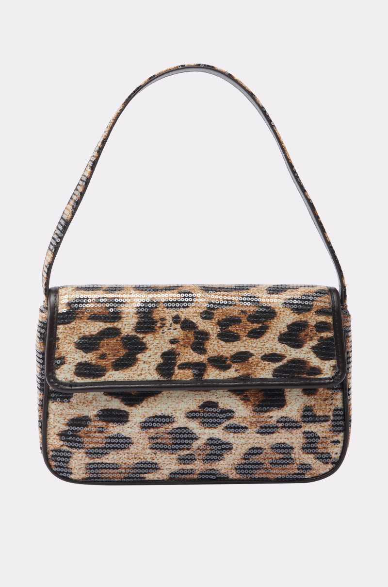 CHEETAH GURL SEQUIN PURSE