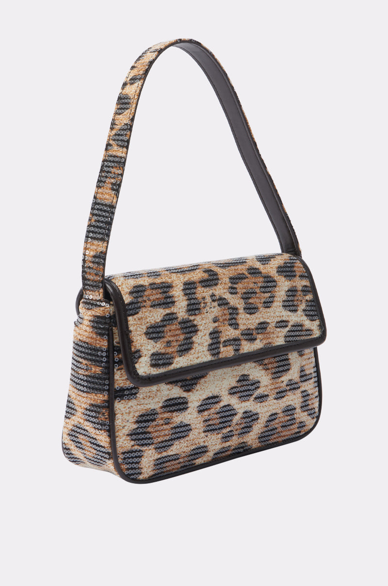 CHEETAH GURL SEQUIN PURSE