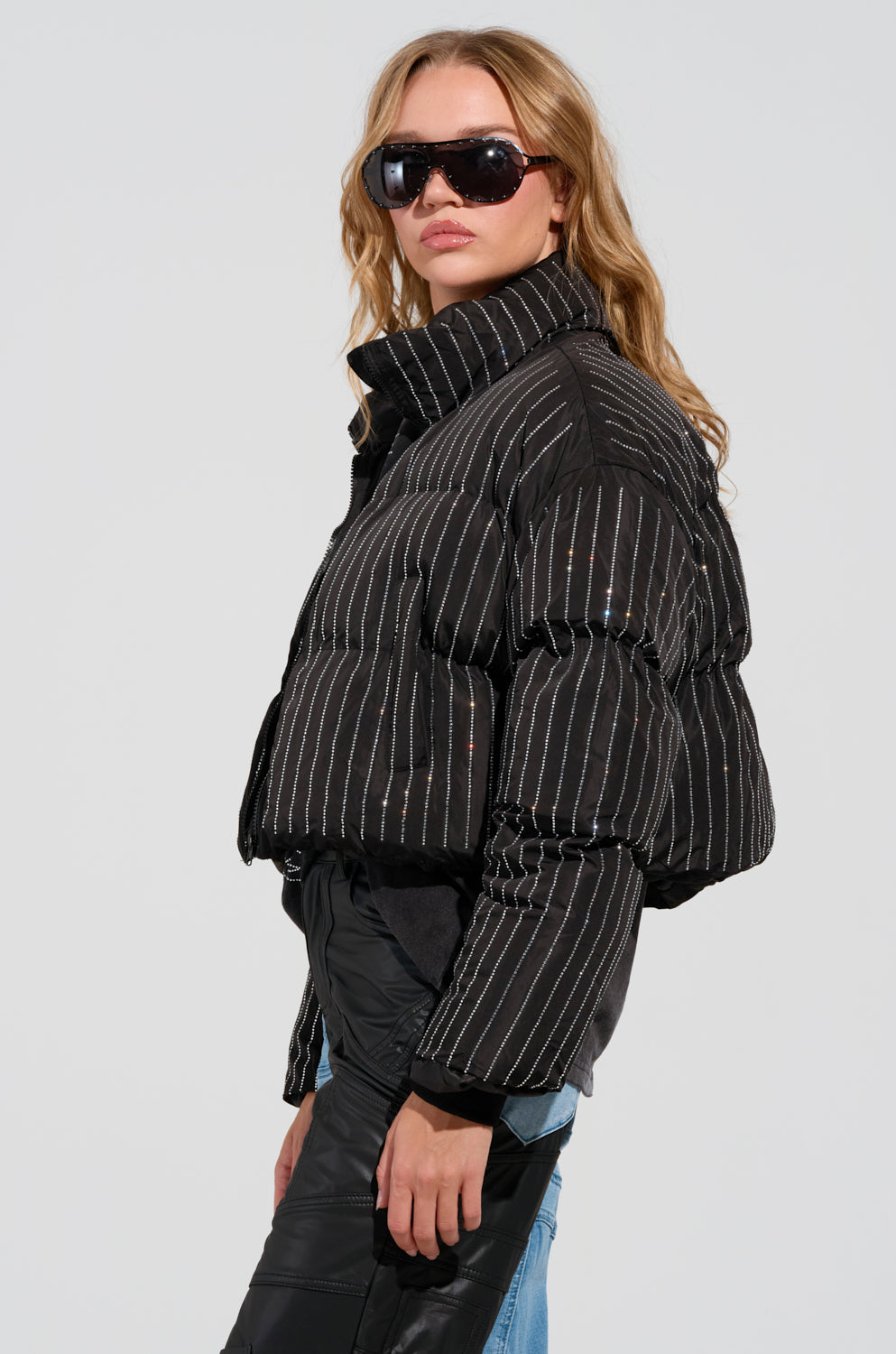 COME THIS WAY EMBELLISHED PUFFER COAT