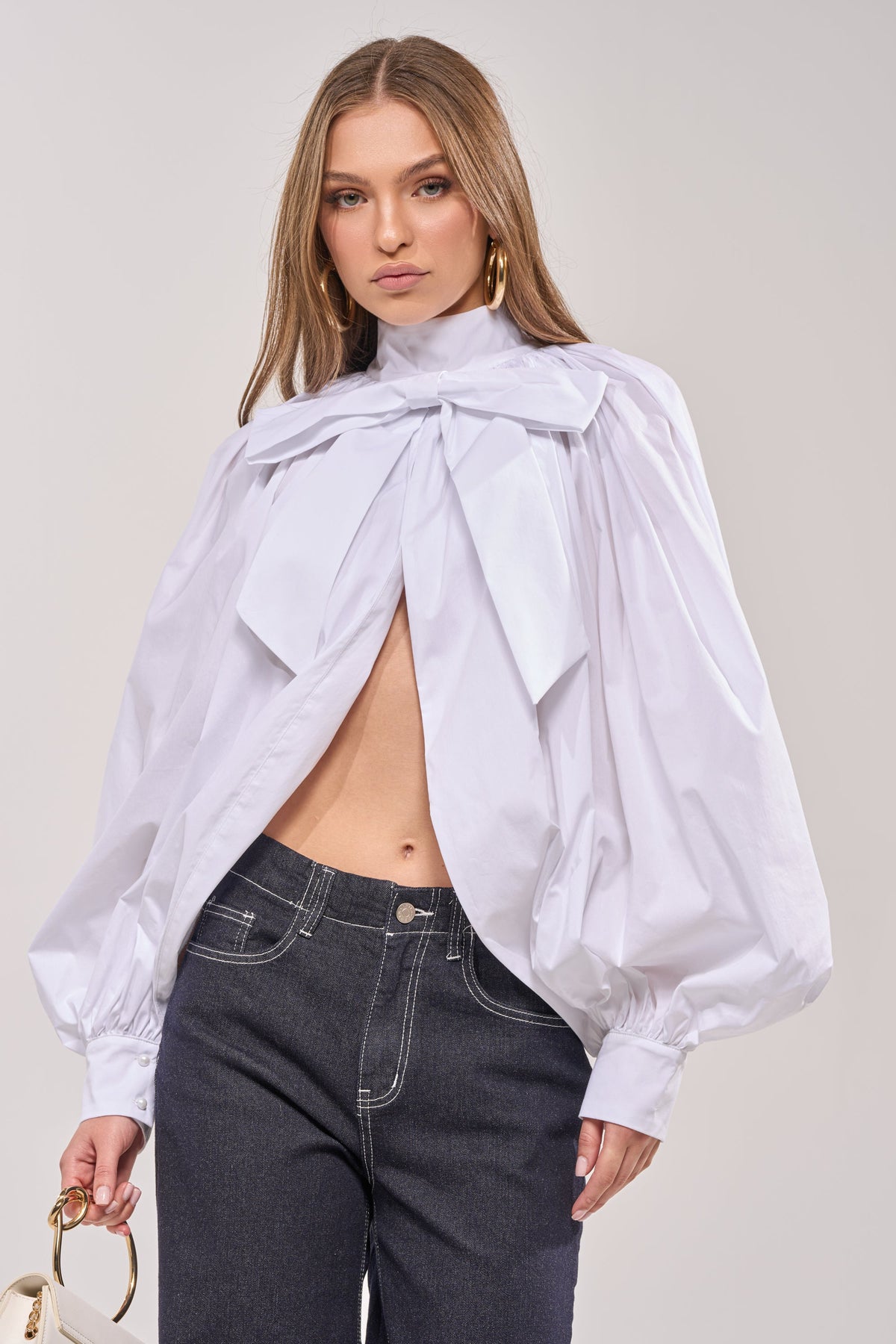 BLACK TIE AFFAIR BLOUSE IN WHITE
