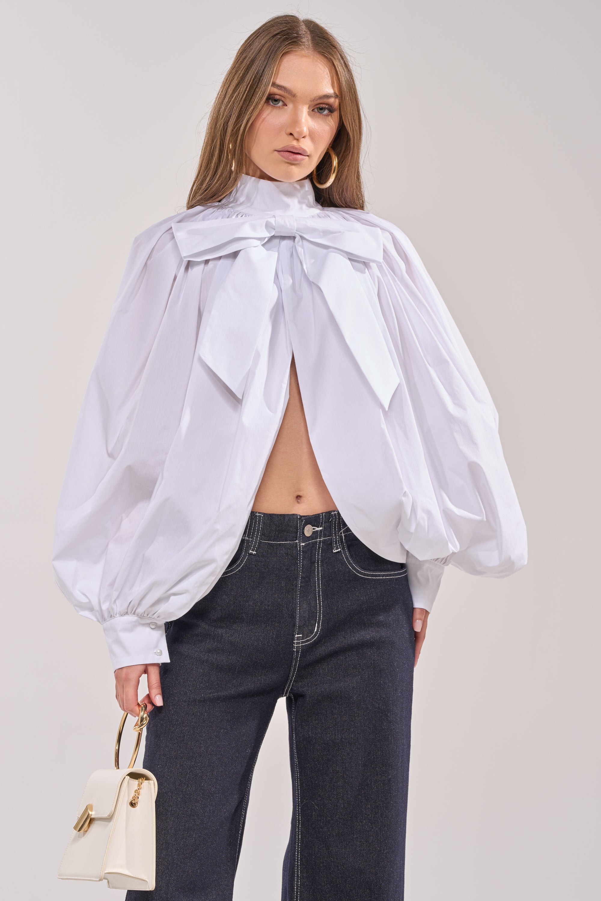 BLACK TIE AFFAIR BLOUSE IN WHITE