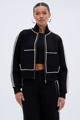 PEARL GIRL ZIP UP SWEATSHIRT