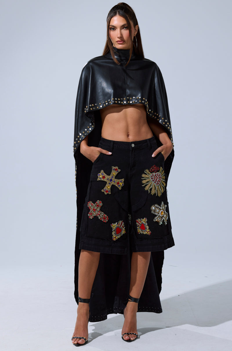 ALL ABOUT THE DROP TURTLENECK HIGH-LOW BLOUSE