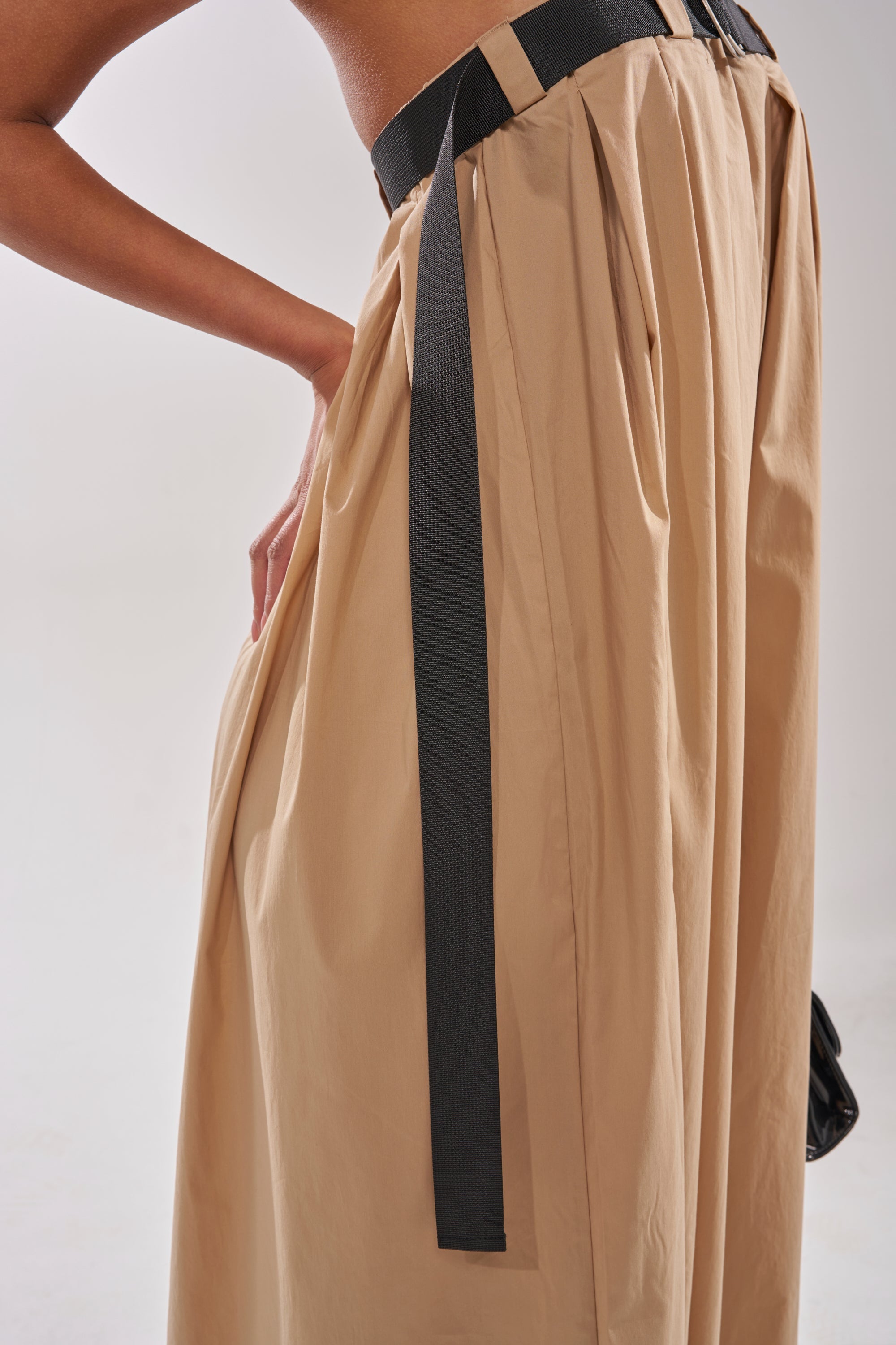 DIANE STRAPLESS OVERSIZED KHAKI JUMPSUIT