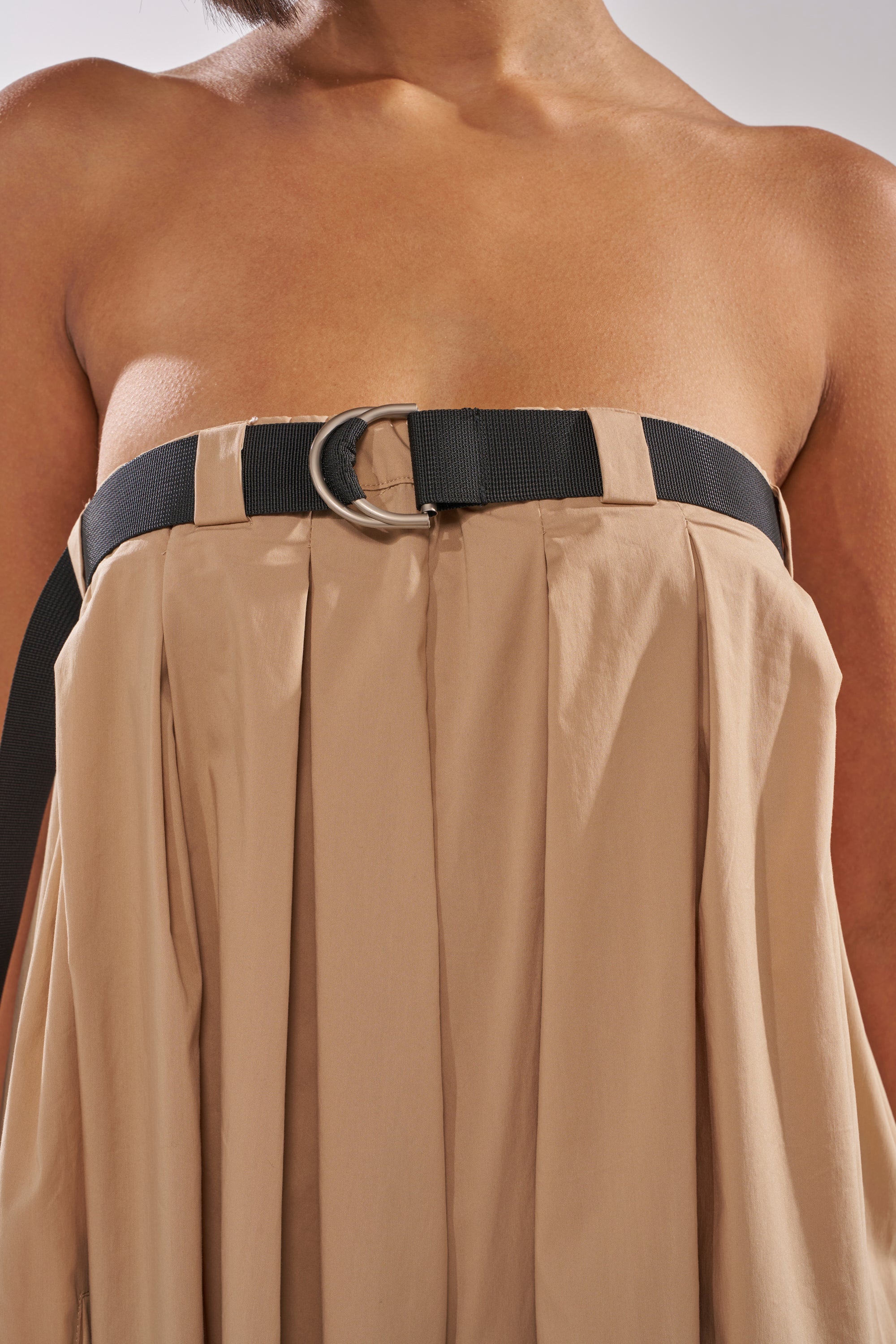 DIANE STRAPLESS OVERSIZED KHAKI JUMPSUIT