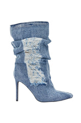 AZALEA WANG NAELIA DENIM STILETTO BOOTIE