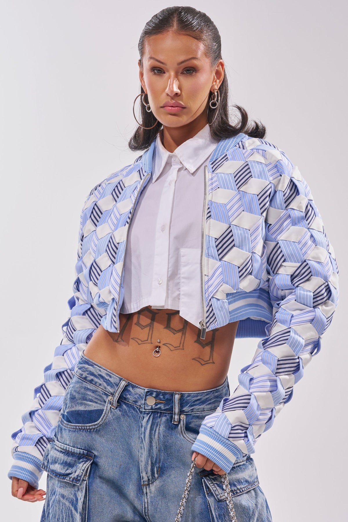 BOP AND WEAVE POPLIN BOMBER