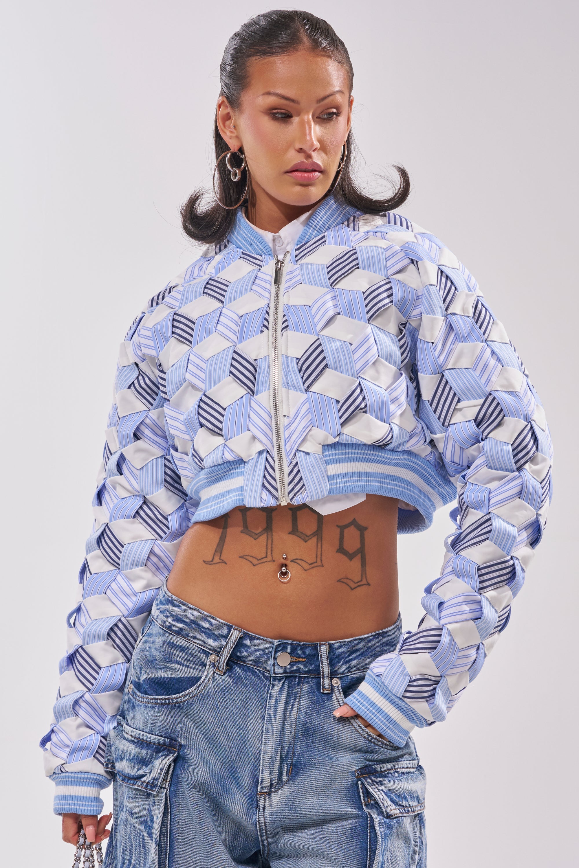 BOP AND WEAVE POPLIN BOMBER