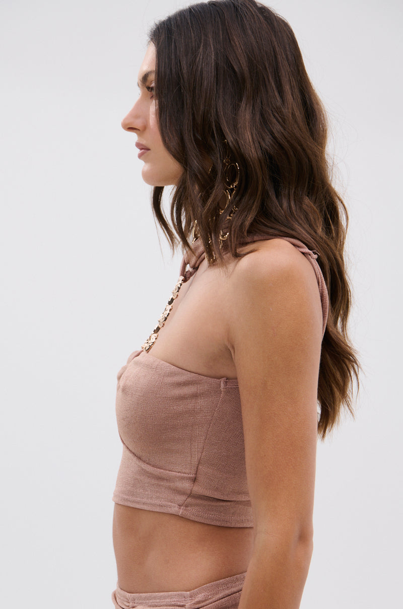 DAYDREAMING SLINKY HALTER BLOUSE