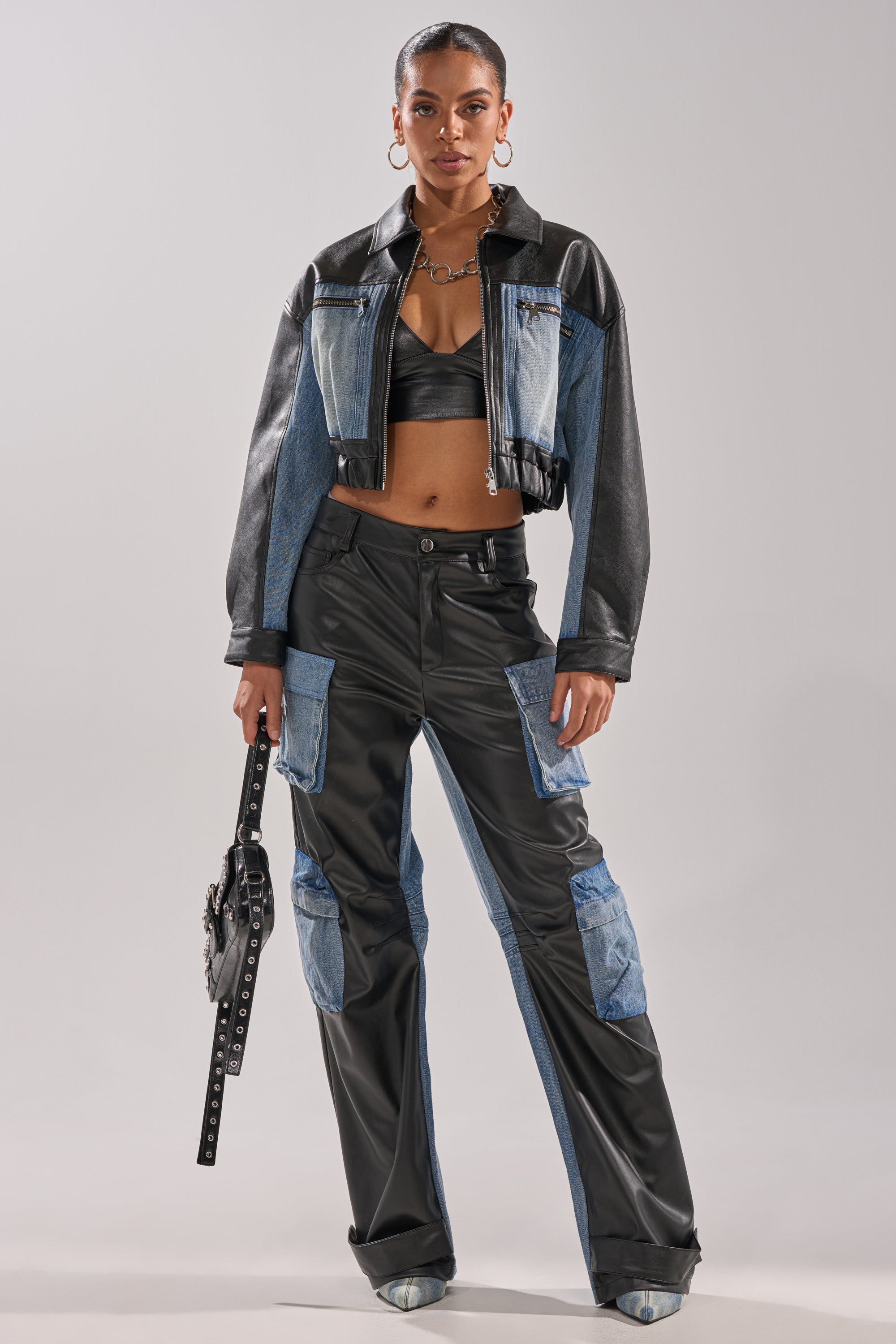 DOWN TIME MIXED MEDIA CARGO PANT