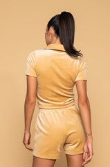 ALL UP IN YOUR FEELINGS DROPPED POLO SHIRT BEIGE