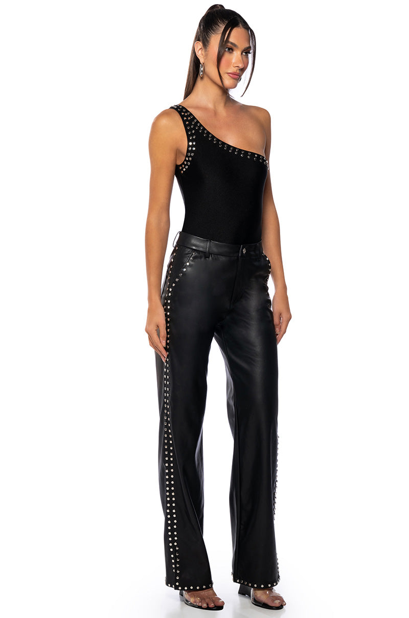 ALWAYS ON TIME ONE SHOULDER SLINKY BODYSUIT