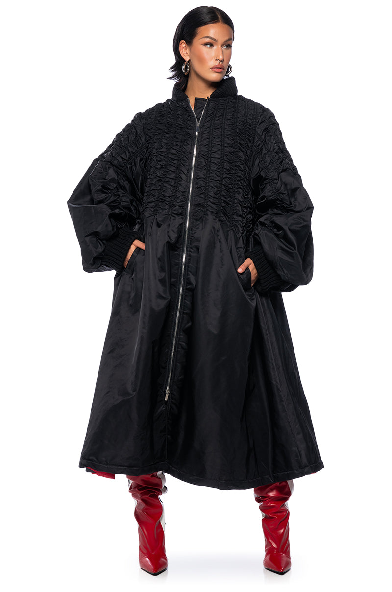 AMMO TRENCH WITH JACQUARD RED LINING