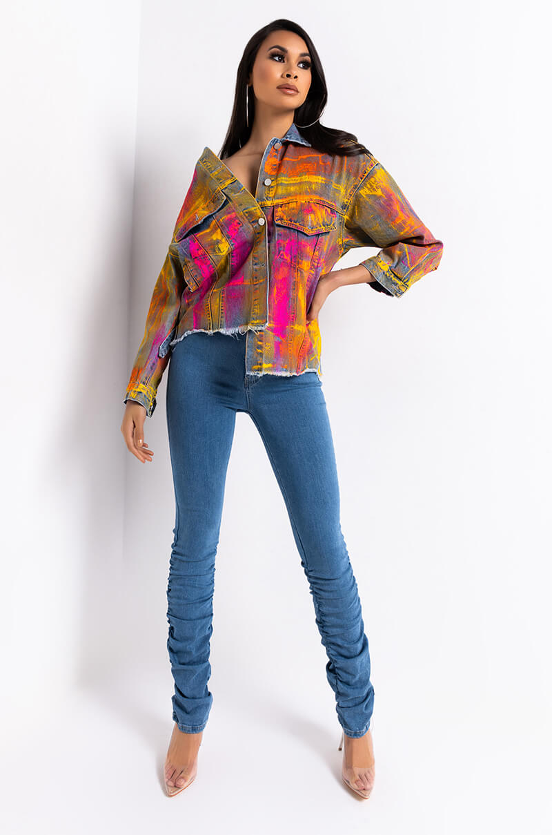 ANITTA STACKED HIGH WAISTED SKINNY JEANS