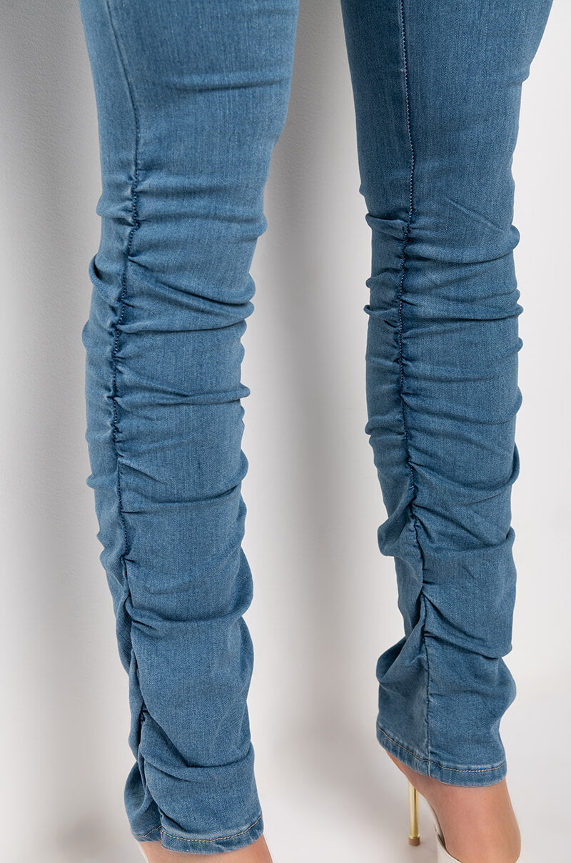ANITTA STACKED HIGH WAISTED SKINNY JEANS