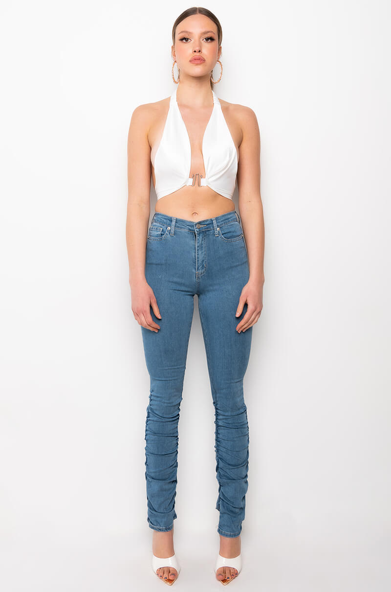 ANITTA STACKED HIGH WAISTED SKINNY JEANS