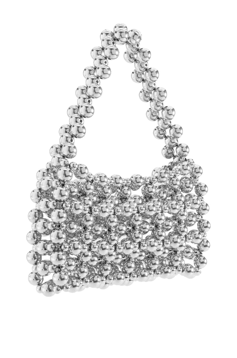 ANSEL SILVER BEADED PURSE