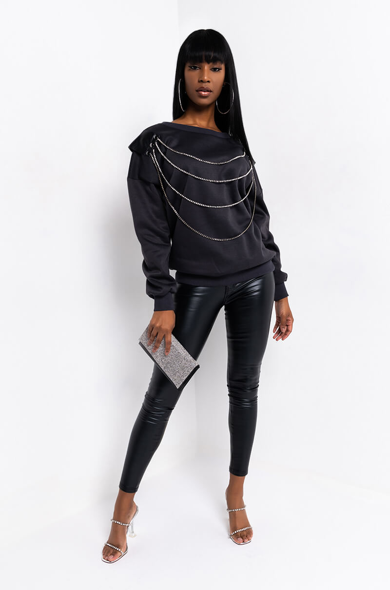 ARLO CHAIN DETAIL SWEATSHIRT