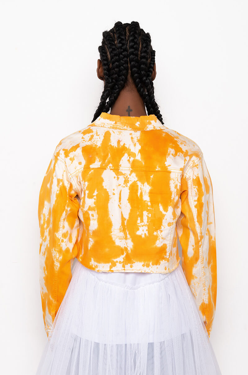 AS IF ORANGE TIE DYE DENIM JACKET