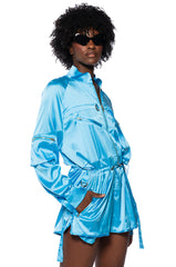 ASHER SATIN CARGO ROMPER