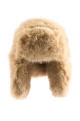 AVI FAUX FUR HAT IN IVORY
