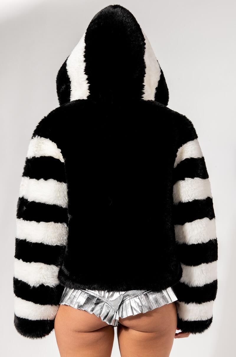 AZALEA WANG BDUBS FUR JACKET WITH HOOD